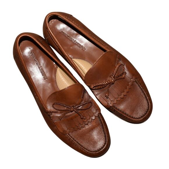 JOHNSTON & MURPHY $135 Brown Leather Kiltie Lace Loafer Slip On Men's 9W - Picture 7 of 7